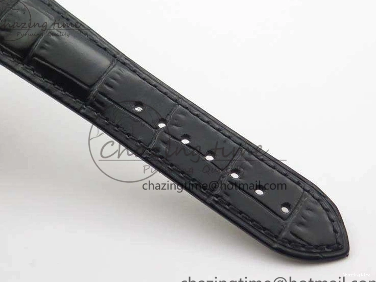 0812 De Ville Chronograph SS OMF 1:1 Best Edition Black Dial On Black Leather Strap A Fashionable 8109